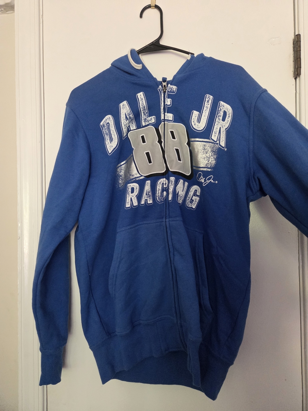 Dale Jr. NASCAR Racing Blue Zip-Up Hoodie Sweatshirt Men’s Size Medium